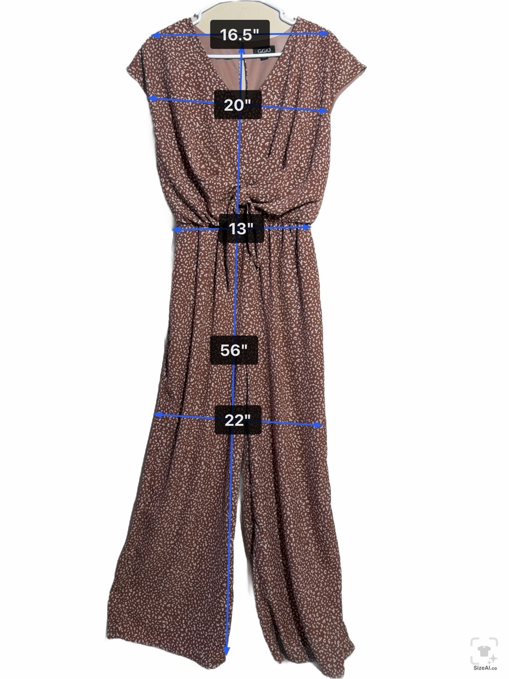 Light Brown Animal Print Wide Leg Romper/Jumpsuit - Picture 10 of 12